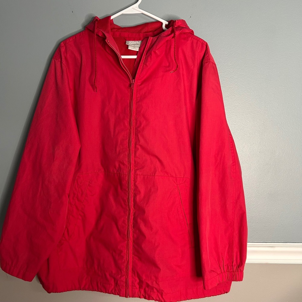 Vintage Blair 2XL pink Hooded Windbreaker Jacket Mesh Lined Full Zip outdoor